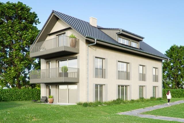 Wohnhaus mit Satteldach und Balkonen in Benken